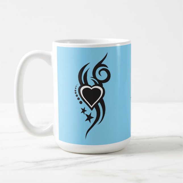 Taza De Café Ornamental Floral Heart Tattoo  (Izquierda)