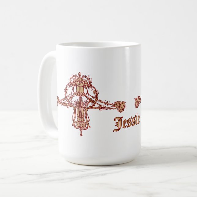 Taza De Café Ornamento Art Nouveau de Jessie Marion King (Anverso izquierdo)