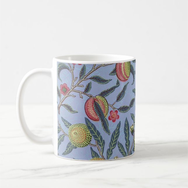 Taza De Café Ornamento azul granado William Morris Fruit (Izquierda)