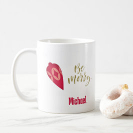 Taza De Café Ornamento de color Berry festivo Be Merry