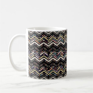 Taza De Café Ornamento de folclore geométrico Ikat. Escándalo