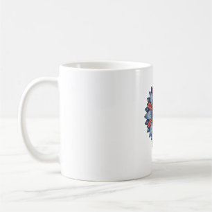 Taza De Café Ornamento de girasol de mezclilla patriótico vinta