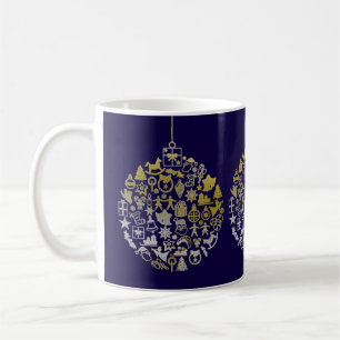 Taza De Café Ornamento de la bola del árbol de Navidad + tus id