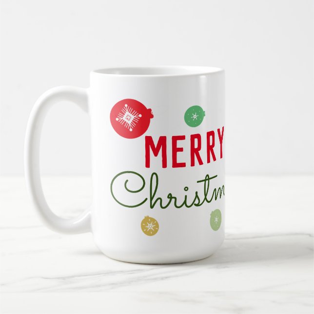 Taza De Café Ornamento de los copos de nieve de navidad (Izquierda)