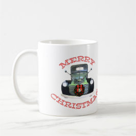 Taza De Café Ornamento de Navidad de Camión Vintage