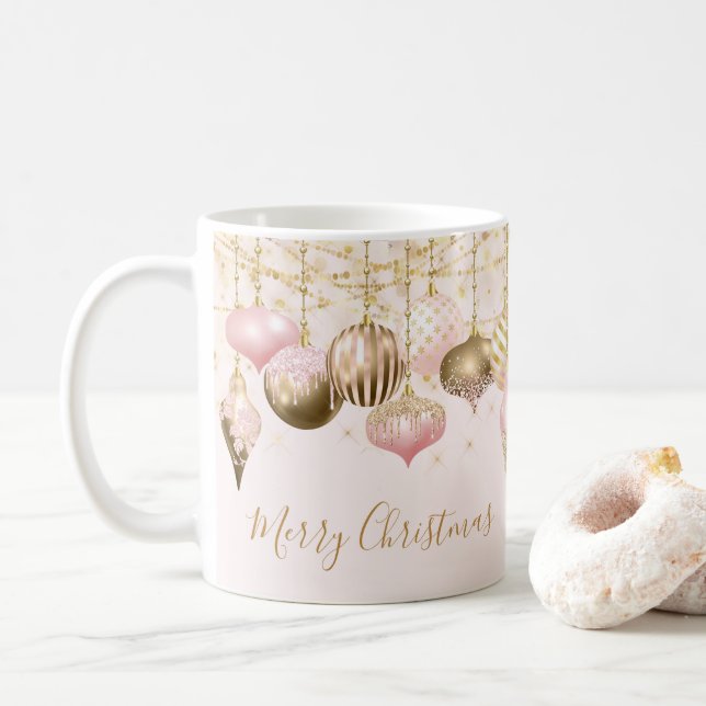 Taza De Café Ornamento de oro rosado de Rubor (Con donut)