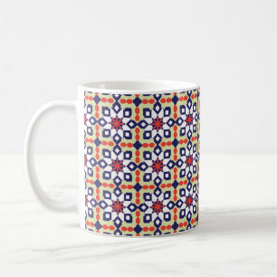 Taza De Café Ornamento de patrón clásico,Patrón geométrico sin