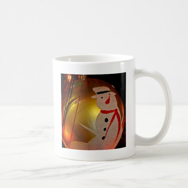 Taza De Café Ornamento de Snowman espumoso (Derecha)