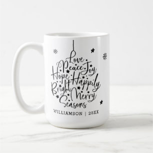 Taza De Café Ornamento de vacaciones de tipografía de saludos b