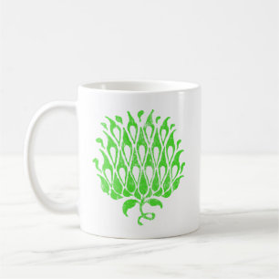 Taza De Café Ornamento Floral Clásico Ilustración Botánica