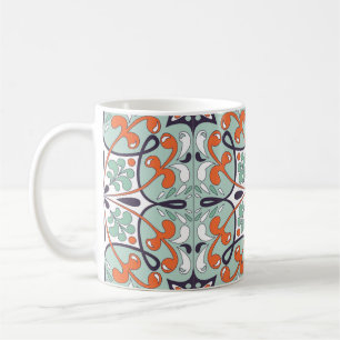 Taza De Café Ornamento floral tradicional oriental, hasta el ma