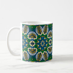 Taza De Café Ornamento floral tradicional, patrón sin fisuras c