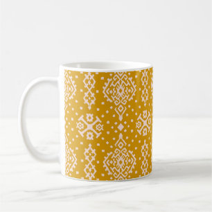 Taza De Café Ornamento folclórico de Ikat - textura étnica.