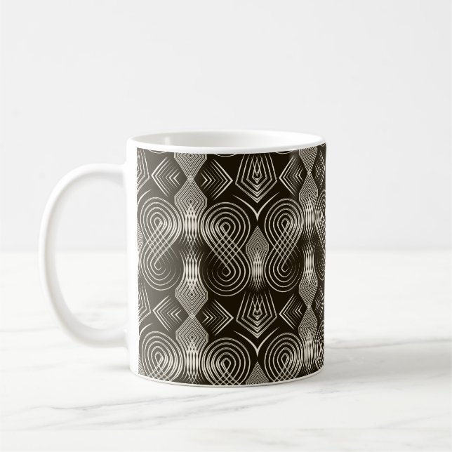 Taza De Café Ornamento incomparable de estilo Art Deco. Geomet (Izquierda)