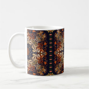 Taza De Café Ornamento indio sin fisuras. Patrón simétrico vint