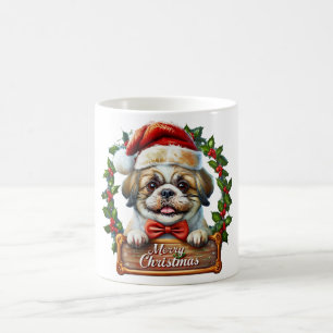 Taza De Café Ornamento navideño de perro lindo - Feliz Navidad