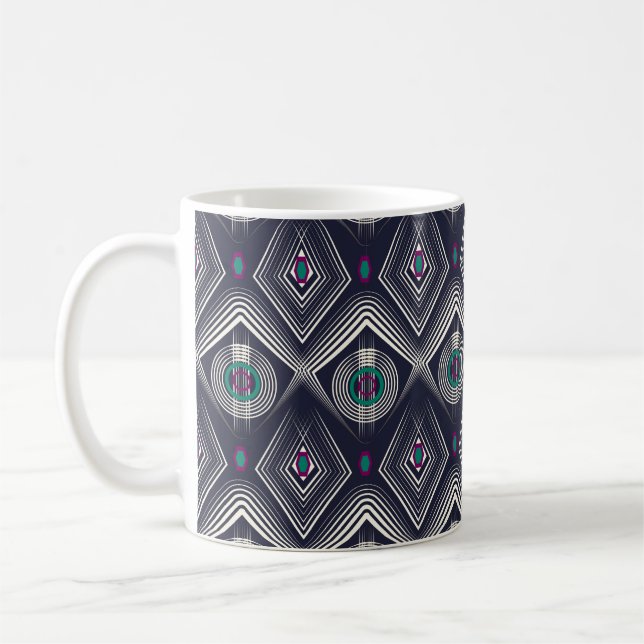 Taza De Café Ornamento original sin foco. Estilo geométrico (Izquierda)