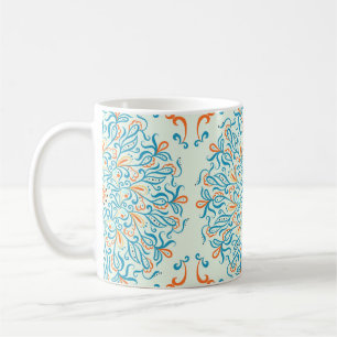Taza De Café Ornamento para azulejos de cerámica. Patrón abstra