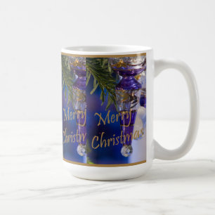 Taza De Café Ornamento Purple Christmas