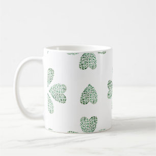 Taza De Café Ornamento verde botánico, acuarela transparente