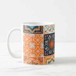 Taza De Café Ornamentos de azulejos cerámicos: patrón abstracto