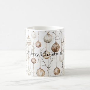 Taza De Café Ornamentos de Navidad de Cream Tan Orgánico