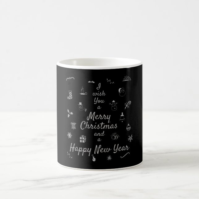 Taza De Café Ornamentos de Navidad Feliz Navidad Feliz Año Nuev (Centro)