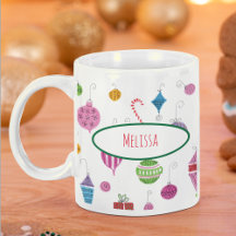 Ornamentos de Navidad retro nostálticos personaliz