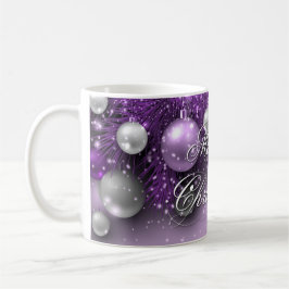 Taza De Café Ornamentos de vacaciones de navidades - Púrpura