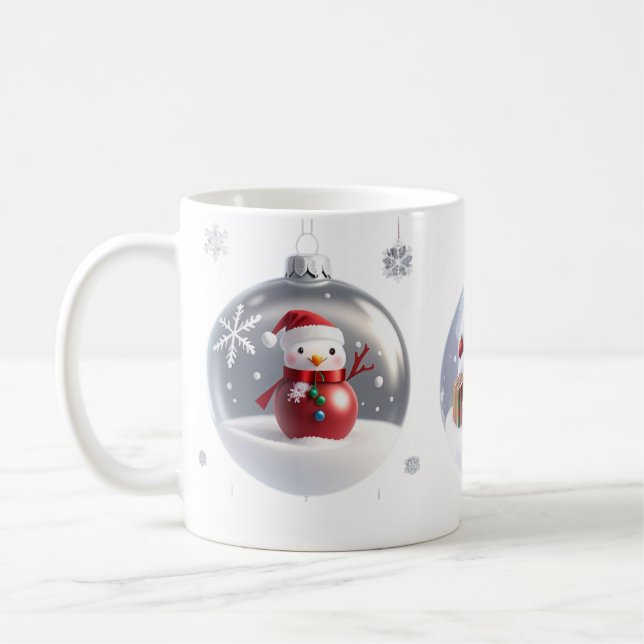 Taza De Café Ornamentos de vidrio/Snowy - Mug (Izquierda)