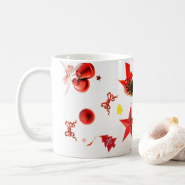 Taza De Café Ornamentos mixtos de color rojo Feliz Navidad
