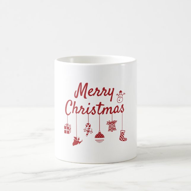 Taza De Café Ornamentos navideños de Feliz (Centro)