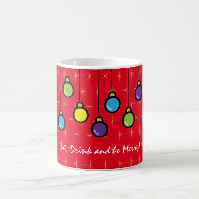 Taza De Café Ornamentos navideños fríos Red Mug (Centro)