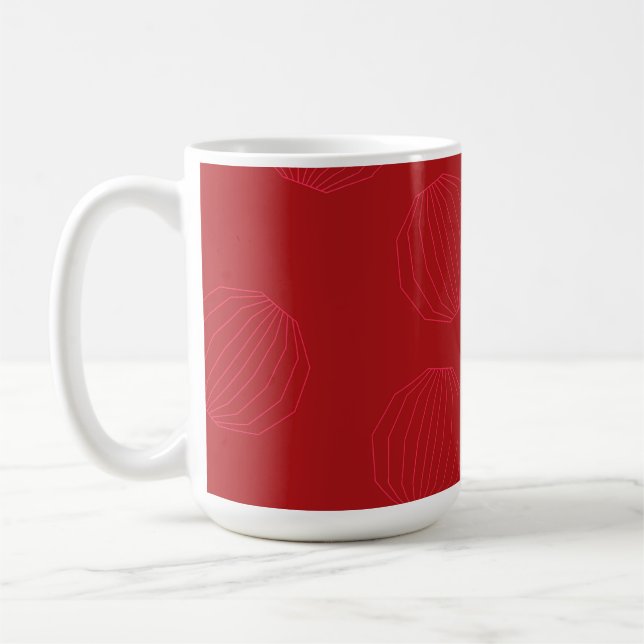 Taza De Café Ornamentos navideños simples, modernos y fluidos (Izquierda)