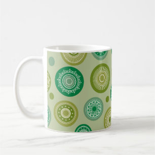 Taza De Café Ornamentos redondos abstractos con un patrón vinta
