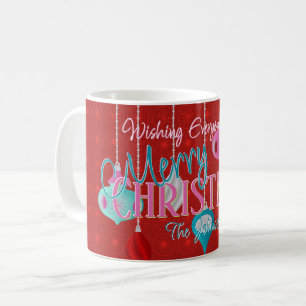 Taza De Café Ornamentos retro Navidades rojos