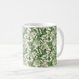 Taza De Café Ornate dark green acanthus leaves pattern