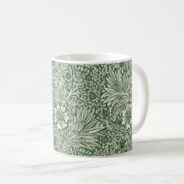 Taza De Café Ornate floral pattern of white flowers & leaves