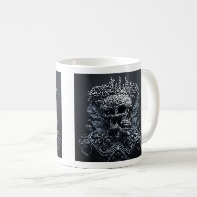 Taza De Café Ornate Skull Classic Mug, 11 oz (Anverso derecho)