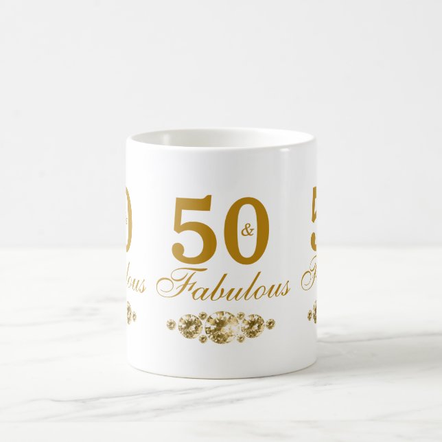 Taza De Café Oro 50 y fabuloso cumpleaños 50 (Centro)