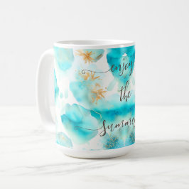 Taza De Café Oro azul acuático
