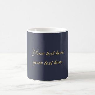Taza De Café Oro Azul Profesional Minimalista Moderno Texto Pro