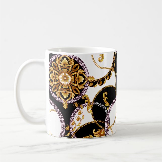 TAZA DE CAFÉ ORO BAROCO Y ESTILO NEGRO (Izquierda)