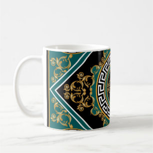 Taza De Café Oro barroco: Elegancia negra