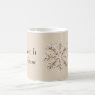 Taza De Café Oro Blanco Deja que nieve Copo de nieve