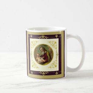 Taza De Café Oro decorativo de Jesús de San José y del niño