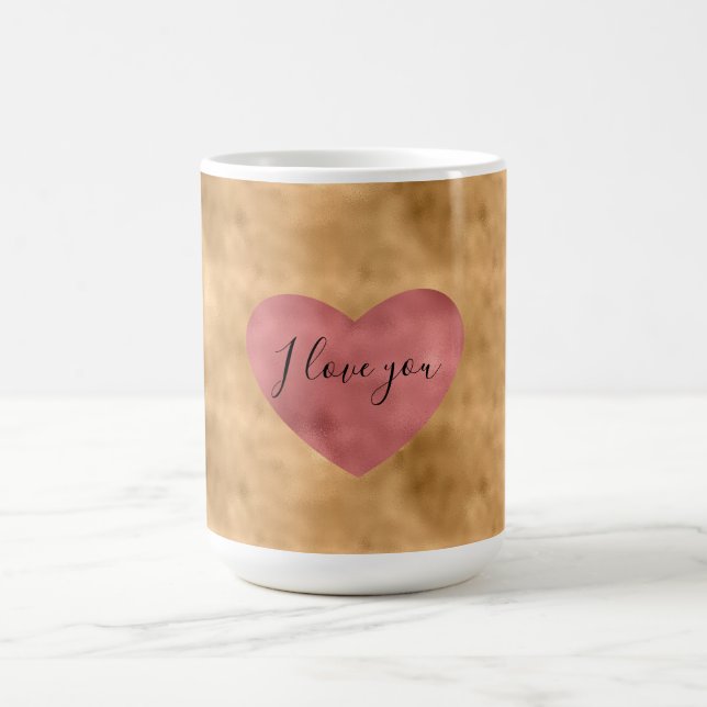 Taza De Café Oro Glam Red Heart Love (Centro)