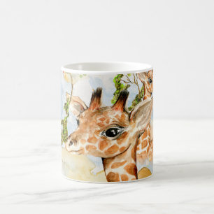 Taza De Café Oro marrón de los animales de la sabana de Áfric