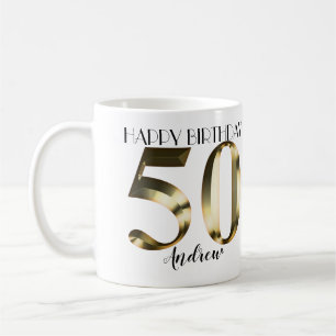 Taza De Café Oro metálico de 50 años