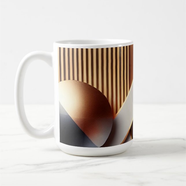 Taza De Café Oro moderno y café geométrico (Izquierda)